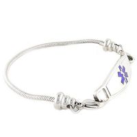 Medical Alert Bracelet for Women | Seizure Disorder| Other Conditions Available | Pan-Dorra, Purple| Add Your Own Beads - 6.75