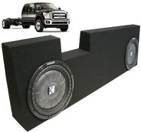 Compatible with Ford 250 350 Super Crew 04-13 Truck Dual 10" Kicker CVT10 Subwoofer Sub Box Enclosure 1600 Watts Peak