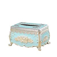 T-ZJHC European Paper Towel Tray Living Room Hotel Paper Pumping Box Simple and Lovely Creative Coffee Table Napkin Tray, Yinlan