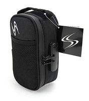 Smell Proof Bag - Smart Stash Case 8x4.25x3 - Small Combo Lock Container for Herbs, Weed Grinder, Pipe | Discreet Odorless Travel Storage Safe for Papers, Pax, Vape, Jar, Baggies - Odor Free (Black)