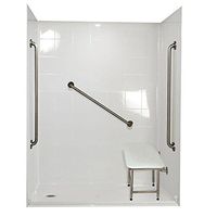 Ella's Bubbles 6036 BF 5P 1.0 L WH SP36 Standard Multi-Piece Barrier Free Roll In Shower