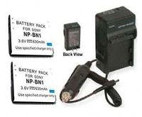 2X Batteries + Charger for Sony DSC-W560R, Sony DSC-W570, Sony DSC-W570B, Sony DSC-WX220, Sony DSCWX220/N