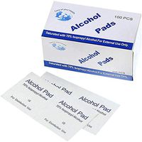 Alcohol Pads, 100Pcs Alcohol Prep Pads Wipes, Individually Wrapped Alcohol Wipes Pack for Smartphone & Portable Devices Cleaning, Thick Alcohol Swabs Myopia Lens Wipes, 75% Alcohol Cotton Pads
