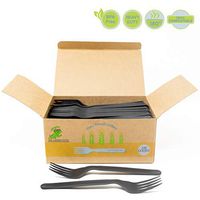 Compostable Heavyweight Disposable Forks - 100 Count CPLA Forks - Eco Friendly Compostable Forks Made from Cornstarch