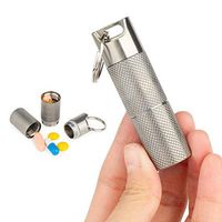 TISUR Pill Holder Keychain Waterproof Double-Layer Detachable Titanium Pill Container for Outdoor Travel Camping (Large)