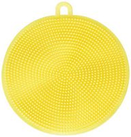 HG HGROPE Silicone Scrubber Dish Wash Cloth Dirt Cleaning for Kitchen Bathroom, Yellow