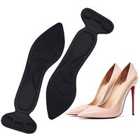 HuntGold 1 Pair Non-Slip Heel Cushion Inserts Sponge Shoe Pads Grips 2 in 1 Comfortable for Women-Pointed,Black