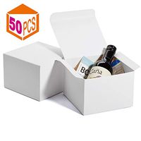 MESHA Gift Boxes 6x6x4in Gift Boxes for Bridesmaids Paper Boxes with Lids for Crafting, Cupcake Boxes (White-50Pcs)