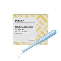 Amazon Brand - Solimo Plastic Applicator Tampons, Regular Absorbency, Unscented, 36 Count