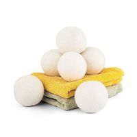 Cute Sheep Wool Dryer Balls,Pack of 6 XL 2.8",Fabric Softener - Reusable,Reduces Drying Time