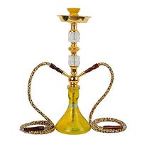 Atten Creative Hookah Set, 2 Person Water Pipe Set, KTV bar Big Smoke with Hose (Color : Yellow)