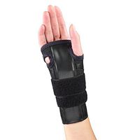 OTC Reversible Wrist Splint Cock-Up Adjustable Support Elastic Glove, Black, X-Small