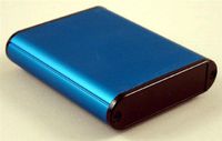 Enclosures, Boxes, & Cases 4.72x2.82x.75" BLUE EXT ALUM W/PLAST PNL