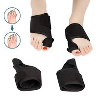 OWIKAR Bunion Corrector and Bunion Relief, Orthopedic Big Toe Straightener Elastic and Adjustable Toe Support with Splint - Treat & Prevent Hallux Valgus, Black (Black)