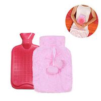Molisell Hot Water Bottle with Cover, Soft Fleece - Rubber Hot Water Bag for Pain Relief, Heat Therapy, Cold Therapy - for Cramps, Arthritis, Aches and Pains,700ML (Pink)