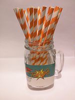 Orange Candy Striped, Vintage Paper Drinking Straws - 25 Ct. - Twilight Parties