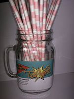 Light Pink Sailor Striped, Vintage Paper Drinking Straws -100 COUNT - Twilight Parties