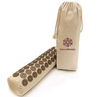 NatureBooster Organic Linen Acupressure Pillow Cervical Roll Bolster Pillow for Neck Pain and Migraine (Intensive, Pillow)