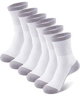 Men’s Diabetic Socks with Loose Top and Seamless Extra Wide Cotton Ankle Dress Socks for Great Gift Lightweight 6 Pairs Size 10-13（Sole Grey）