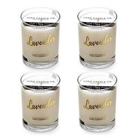 LUNA CANDLE CO. Simple Lavender Scented Jar Candle, Soy Wax, 11oz. Glass, Up to 110 Hours of Burn Time, Tranquility, Perfect for Yoga and Spa, Relax and Unwind, Made in The USA (4 Pack)