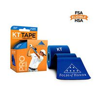 KT Tape Pro Kinesiology Sports Tape, Latex Free, Water Resistant, Therapeutic Tape, Pro Choice, Precut & Uncut Options, 1 Roll, Folds of Honor Edition, Brave Blue