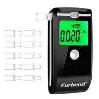 Furhead AT5500 Breathalyzer Professional Alcoholtester USB Rechargeable Portable High-Accuracy Breath Alcohol Tester for Personal & Professional with 10 Mouthpieces