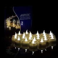 AGPtEK Lot 24 Battery Operated LED Warm White Tea Light Candle Flickering Flashing