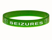 Seizures ID Bracelet Wristband - Green - 7 Inches - Youth