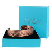 SISTO-X Chunky Copper Triangle Design Magnetic Bracelet/Bangle by Sisto-X® 6 Magnets Health Ndfeb Medium (160-190Mm)