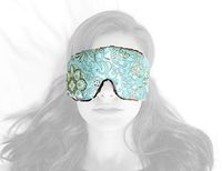 Candi Andi Handmade Sleep Eye Mask for Travel, Aromatherapy, Stress Relief, Sleep, Migraine Treatment, Yoga | Lavender Scented | Satin Brocade & Crushed Velvet | Blue Lagoon - TEML-BL