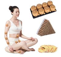 WellieSTR 8pcs Health Care Physiotherapy Moxibustion Pot + 60pcs Moxa Stick Roll + 40 stiker for Chinese Traditional Physiotherapy Cupping