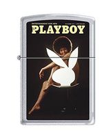 Zippo Playboy Cover October 1971 Pocket Lighter, Satin Chrome