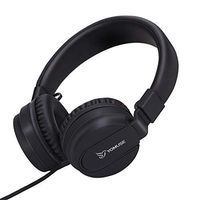 Yomuse F95 On Ear Headphones Foldable Adjustable Headband with Microphone, 3.5mm Plug Jack for Kids Childrens Teens Adults Black
