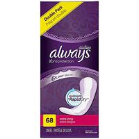 Always Xtra Protection Daily Liners Plus Odor-Lock Pads, Double Pack, Extra Long, 60 ea 60 ea