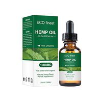 Hemp Oil for Pain & Stress Relief, Ecofinest 100% Natural Hemp Seed Extract Rich in Vitamin & Omega -Helps with Sleep, Skin & Hair, Zero THC CBD Cannabidiol(1 Pack 1000MG)
