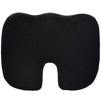 Dr. Ergo, Chiropractor Grade, Extra Firm Crush-Proof High Density Memory Foam Seat Cushion, Coccyx, Tailbone and Sciatica Back Pain Relief, Non Slip Bottom for Wheelchair, Car and Chair - Black