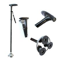 FMXYMC Walking Poles Brand Old People Walking Stick Alloy Three Legged Folding Cane Retractable Light Lamp Crutches for Elders