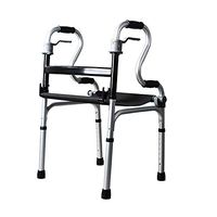 Zimmer Frames Walker with Cushion Aluminum Alloy Adjustable Fold Old Man Walker Handicapped Device