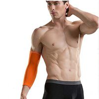 SURLA Long Ｗristband Nylon Arm Guard Ultra-Thin Sports Guard Elbow Warm Protective Elbow Joint (Orange)