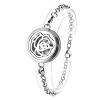 Aroma Perfume Diffuser Locket Bracelet 316L Stainless Steel Bangle Magnetic Randomly Send 5pcs Oil Pads GCVA-573 (A)