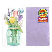 Spring and Easter Bathroom Guest Towels, Disposable Paper Buffet Napkins, Set of 2 Packages (Tulips)