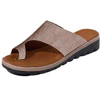 BestWalk Bunion Sandals Orthopedic Premium Toe Corrector Sandals (Khaki,37)