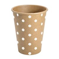 SB Design Studio D2264 Sips Drinkware 12-Ounce Kraft Paper Cups, Polka Dots