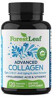 Advanced Collagen Supplement, Type 1, 2 and 3 with Hyaluronic Acid and Vitamin C - Anti Aging Joint Formula - Boosts Hair, Nails and Skin Health - 120 Veggie Capsules - by ForestLeaf