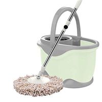 Mop Deep Cleaning Rotating Double Drive Automatic Drying Hand Household Bucket Set (Color : Pink)-Green