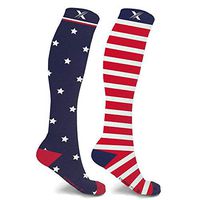 Mismatched Flag Knee High Compression Socks