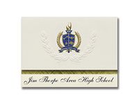 Signature Announcements Jim Thorpe Area High School (Jim Thorpe, PA) Graduation Announcements, Presidential style, Elite package of 25 with Gold & Blue Metallic Foil seal