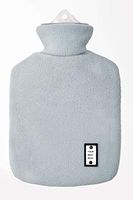 L&L Hot Water Bottle with Fleece 1 Liter hot Water Bag Great for Pain Relief, Hot Compress and Heat Therapy （Blue））