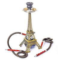 SSOLEREIT Hookah Double Tube Set Pipe with 2 Hose Micro Modern Acrylic Bubble Hookah Mini Eiffel Tower Micro Modern Cube Shisha Hookah Set Ideal for Any Scene