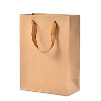 Pandahall 10pcs Rectangle Kraft Paper Gift Bags Wedding Bags with Handle Brown Paper Handle Shopping Gift Merchandise Carry Retail Bags 20x15x6cm